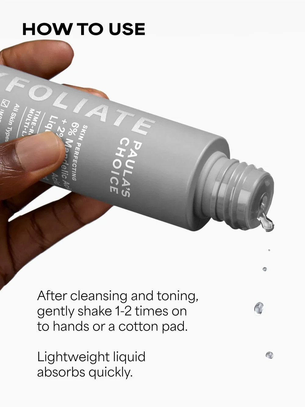 SKIN PERFECTING 6% Mandelic Acid + 2% Lactic Acid Liquid Exfoliant - Detail