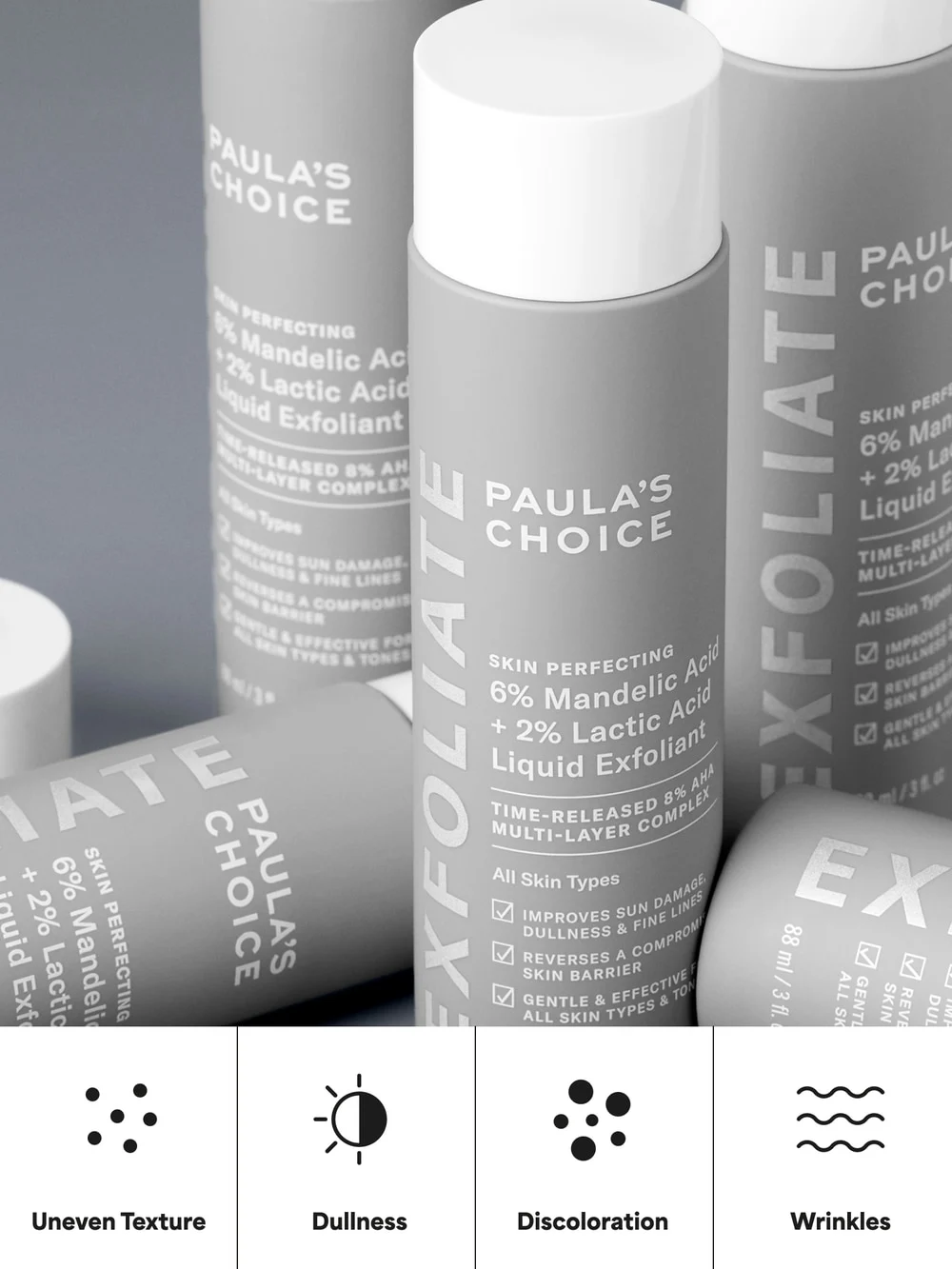 SKIN PERFECTING 6% Mandelic Acid + 2% Lactic Acid Liquid Exfoliant - Detail