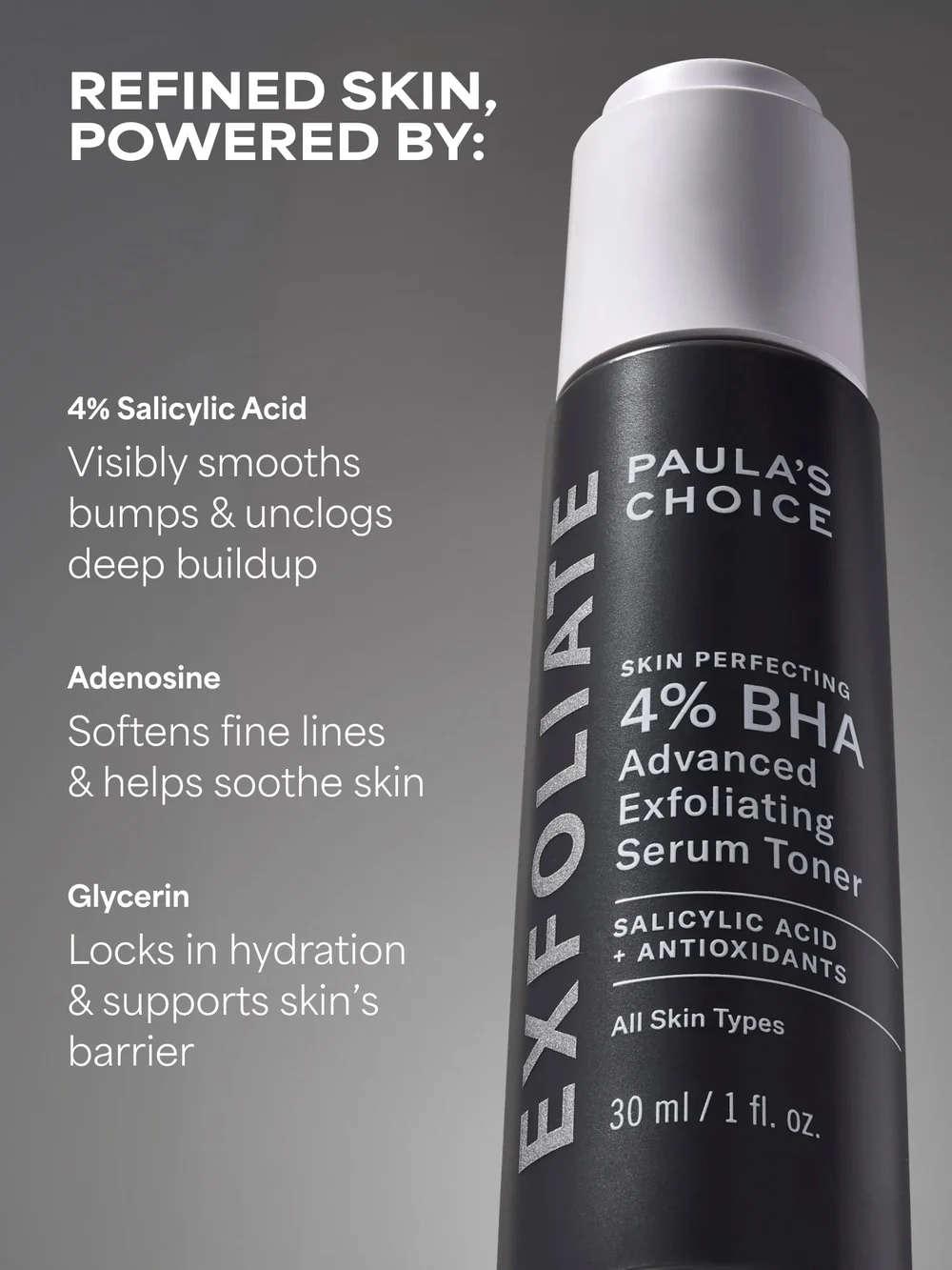 SKIN PERFECTING 4% BHA Advanced Exfoliating Serum Toner - Detail
